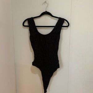 Missguided Scrunch Black Bodysuit